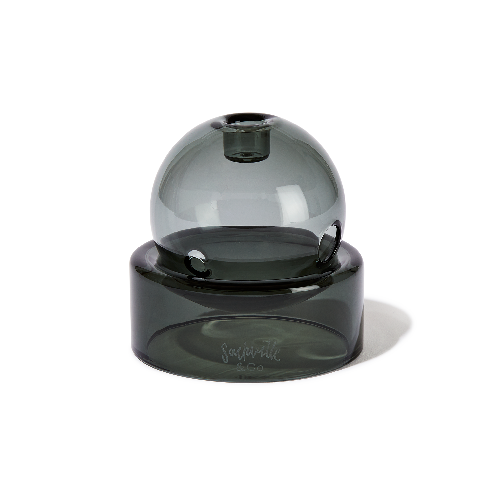 Crystal Ball Glass Vessel - Black