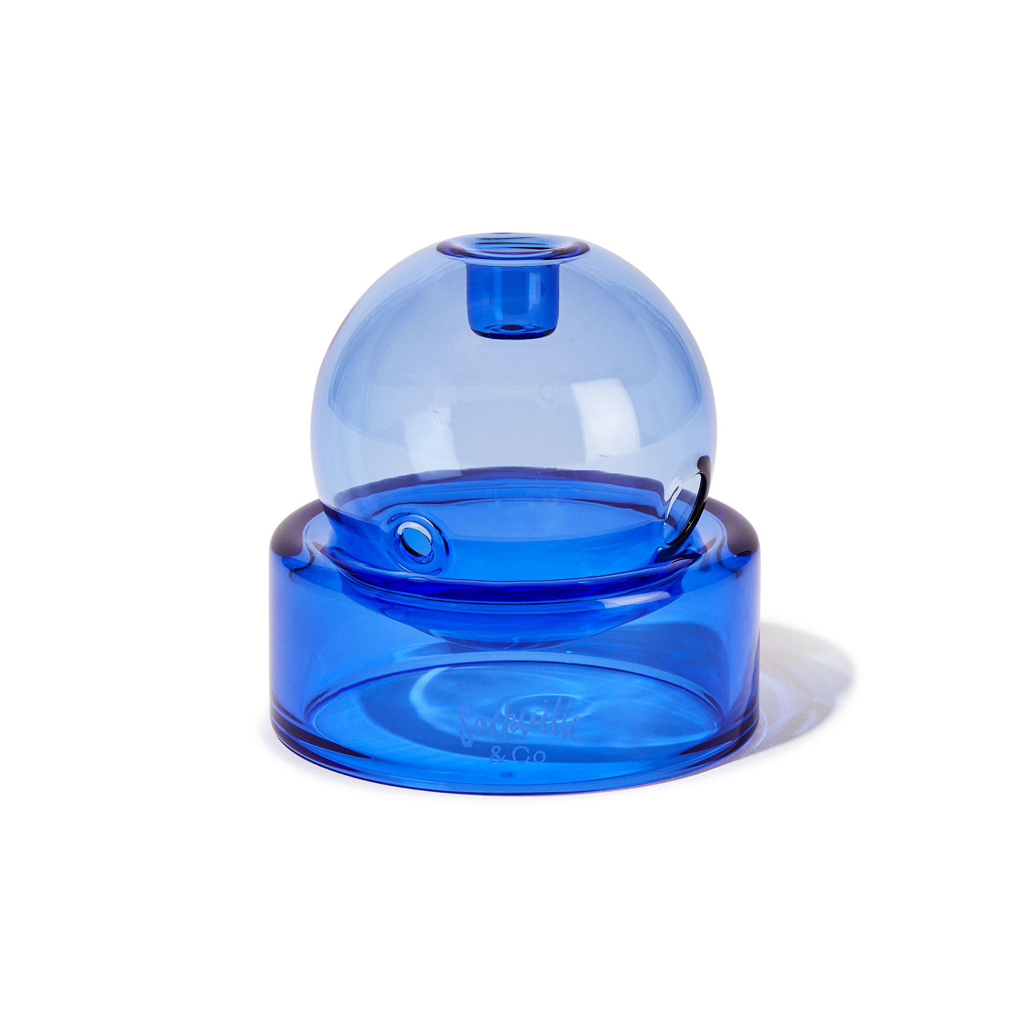 Crystal Ball Glass Vessel - Blue