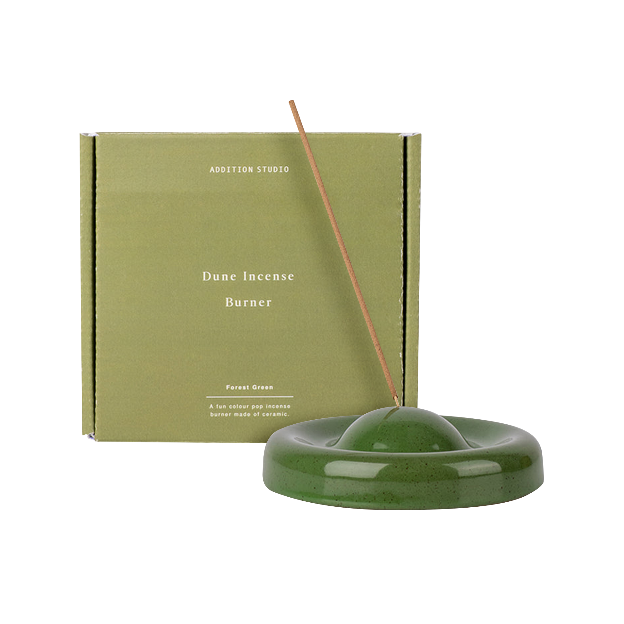 Dune Ceramic Incense Holder - Forest Green
