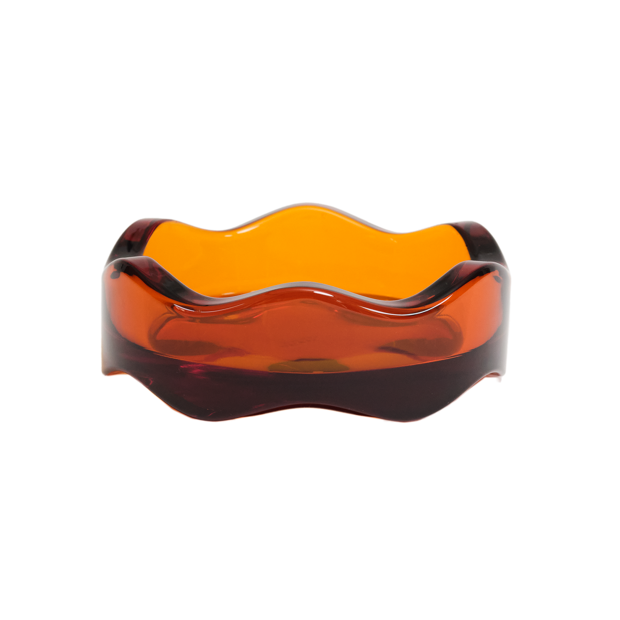 Wavy Ashtray - Amber