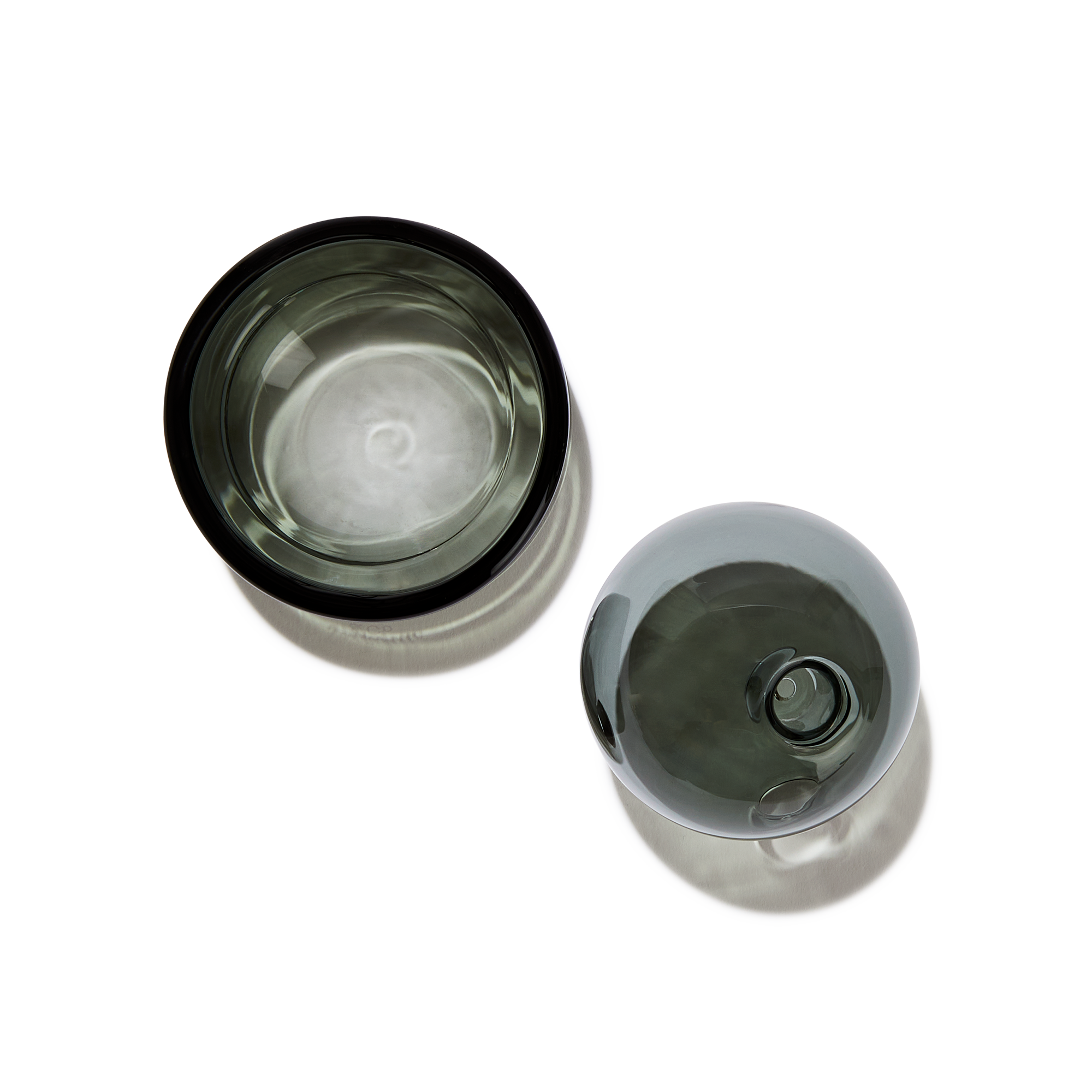 Crystal Ball Glass Vessel - Black