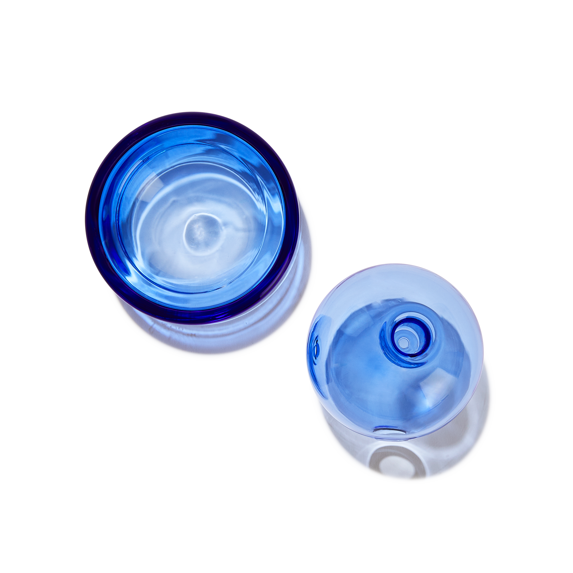 Crystal Ball Glass Vessel - Blue