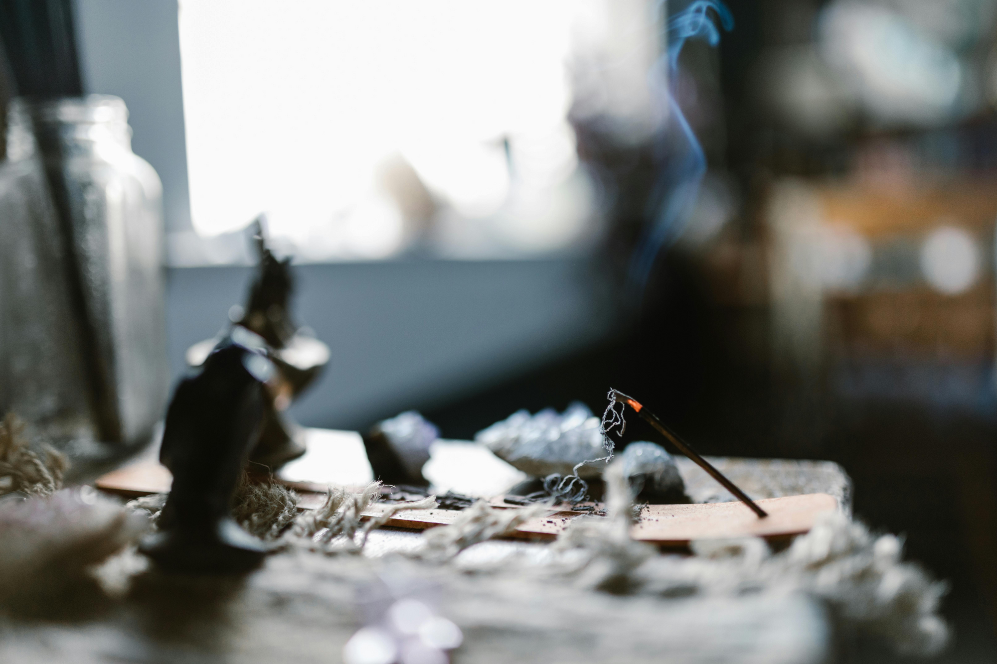 Black and White Wellness Rituals on Brown Wooden Table