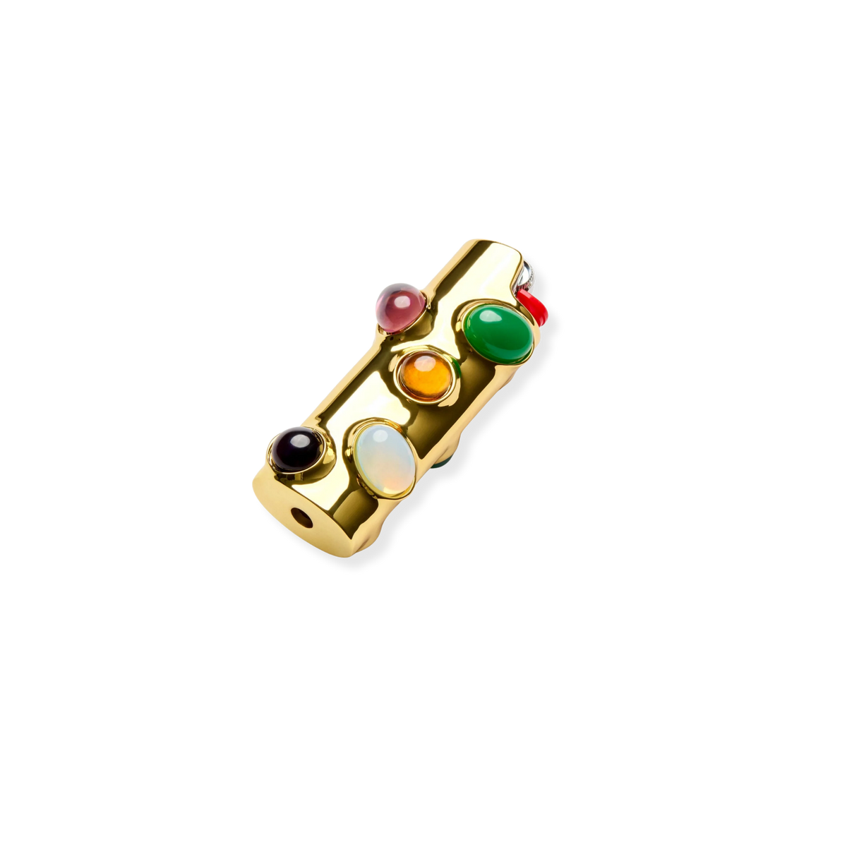 Edie Parker x Wes Anderson's Phoenician Scheme Lighter Case - Gold Multi-stone